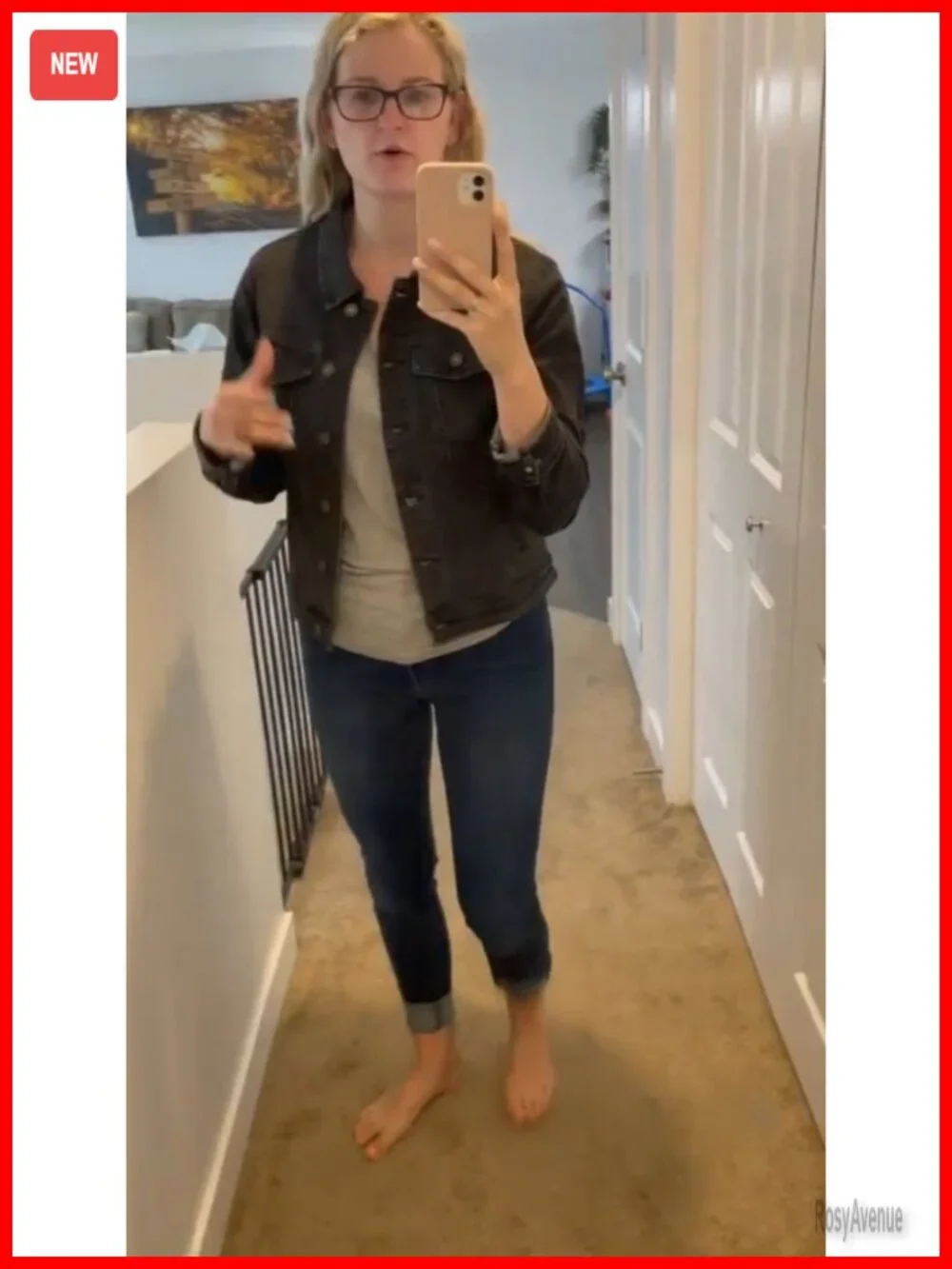 Long Sleeve Button Down Fitted Denim Jean Jacket